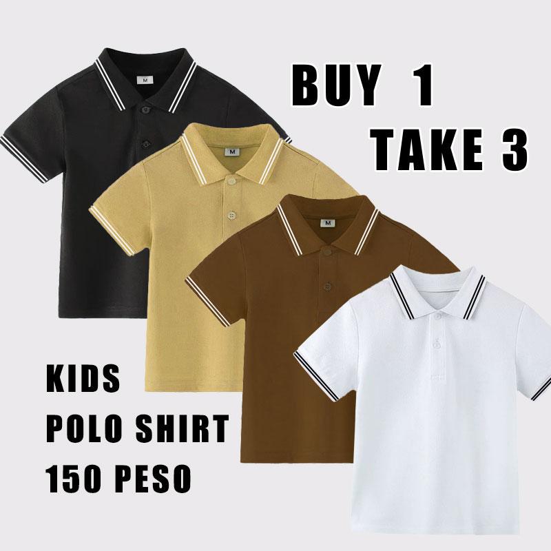 59% OFF [12H Shipping] [BUY 1 TAKE 2] Boys polo shirt baby boy clothes 4-12 years old children POLO shirt fashionable handsome lapel short-sleeved T-shirt