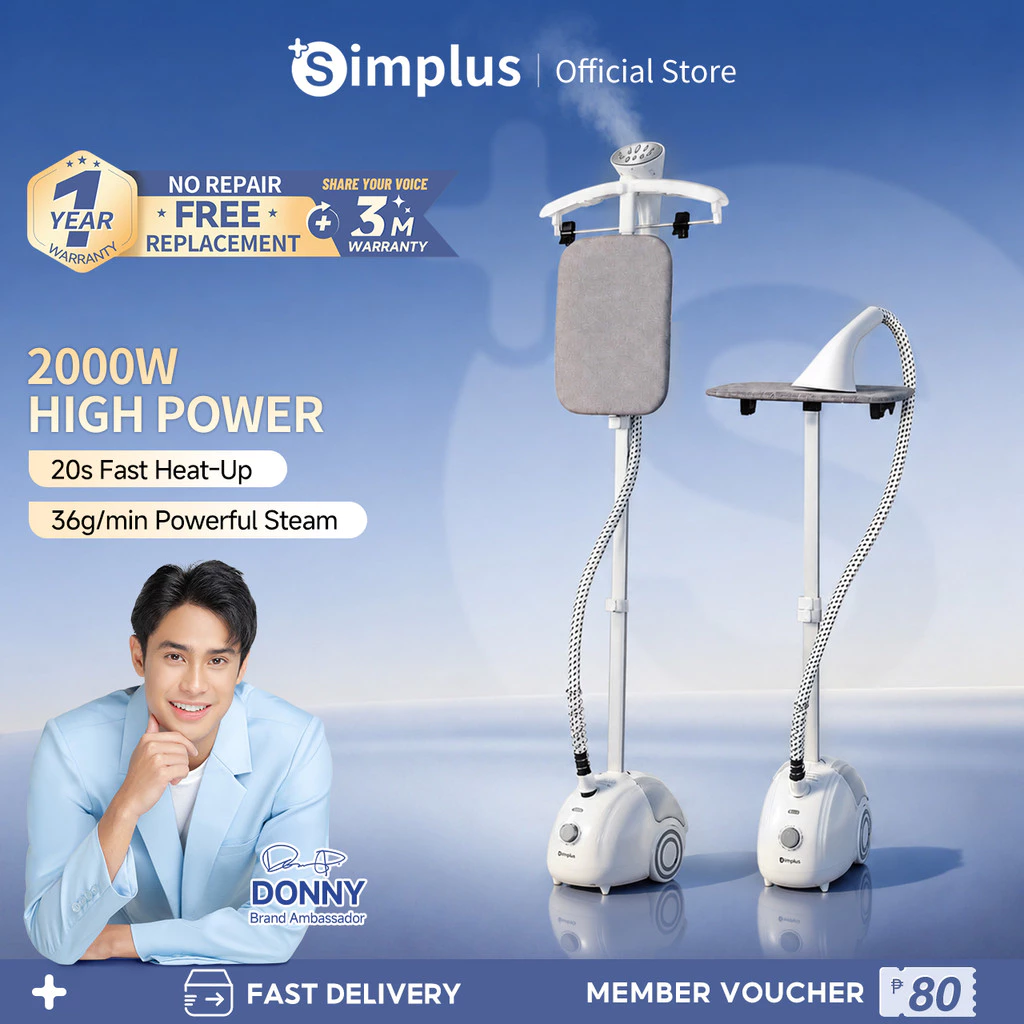 54% OFF Simplus 2-in-1 Garment Steamer Vertical & Flat Steamer Iron 36g/min Powerful Steam 2L Water Tank
