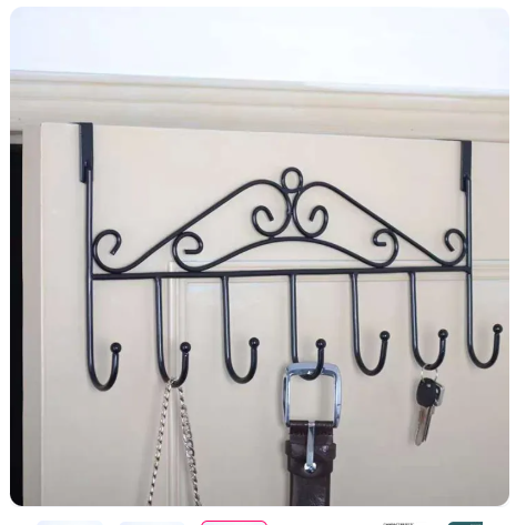 85% OFFU HOME Nail Free Hat Clothes Coat Towel Bag Metal Door Hanger Bathroom Bedroom 7 Hooks Rack
