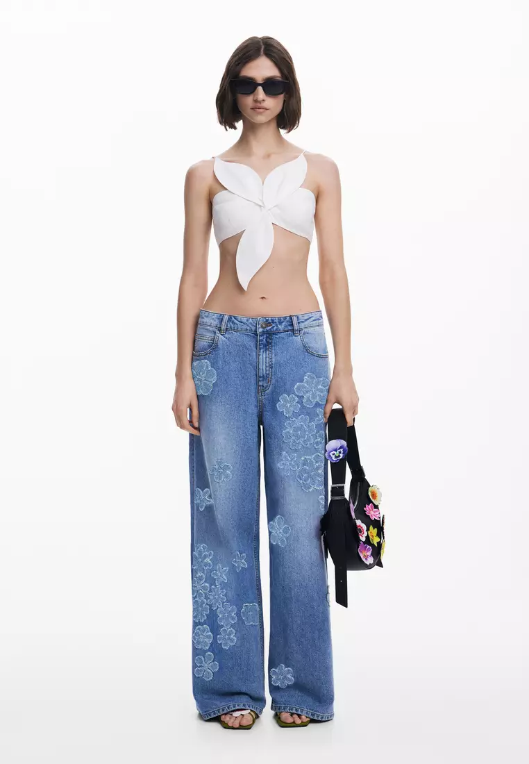50% OFF Desigual Tyler McGillivary Wide Leg floral jeans