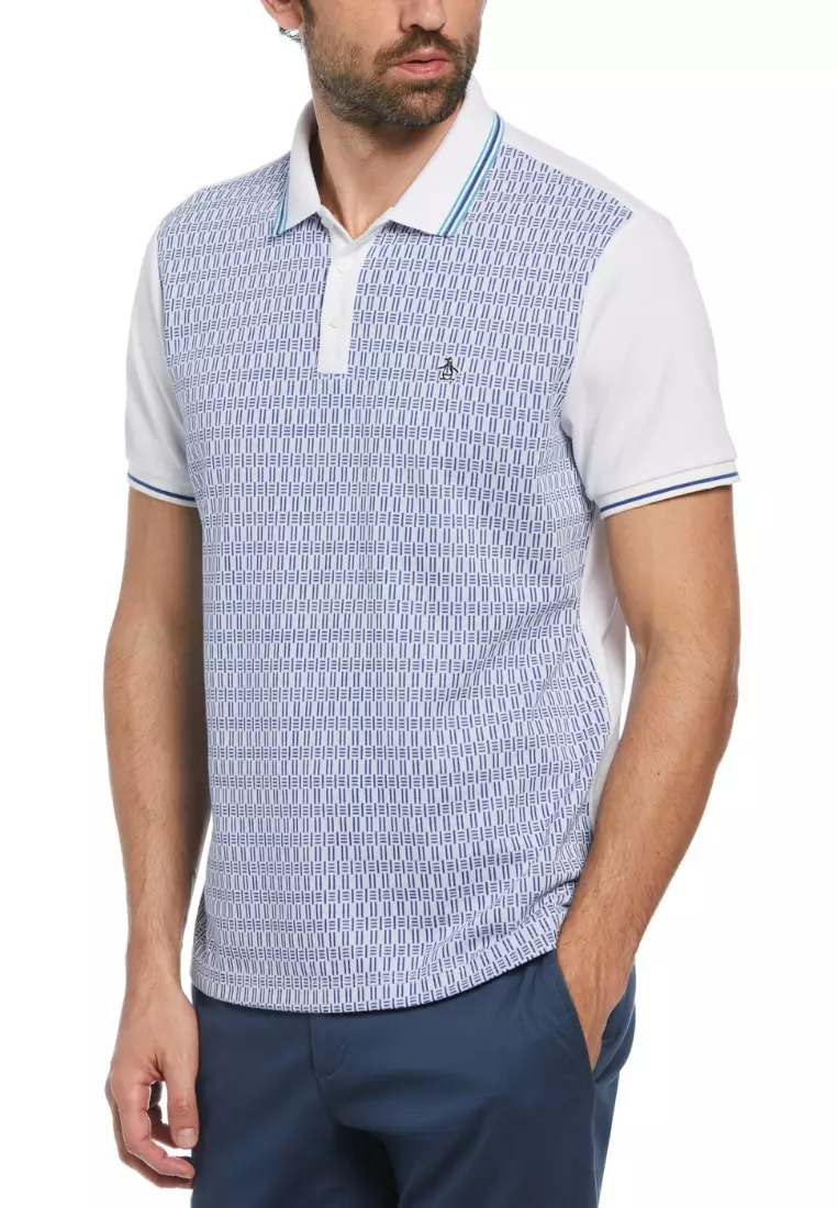 15% OFF Original Penguin Jacquard Mini Lines Front Short Sleeve Polo Shirt