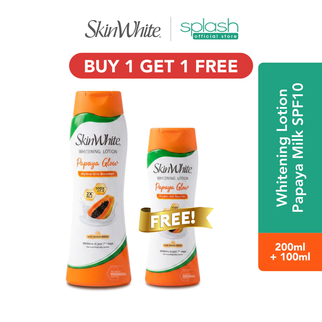 36% OFF BUY 1 GET 1 SkinWhite Whitening Lotion SPF10 Papaya Glow 200ml + FREE 100ml