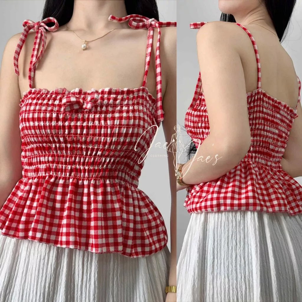51% OFF Nikka Smocking Self Tie Tube Top Ribbon Body Hugging Top For Women Womenswear Clothes Fit Medium Li