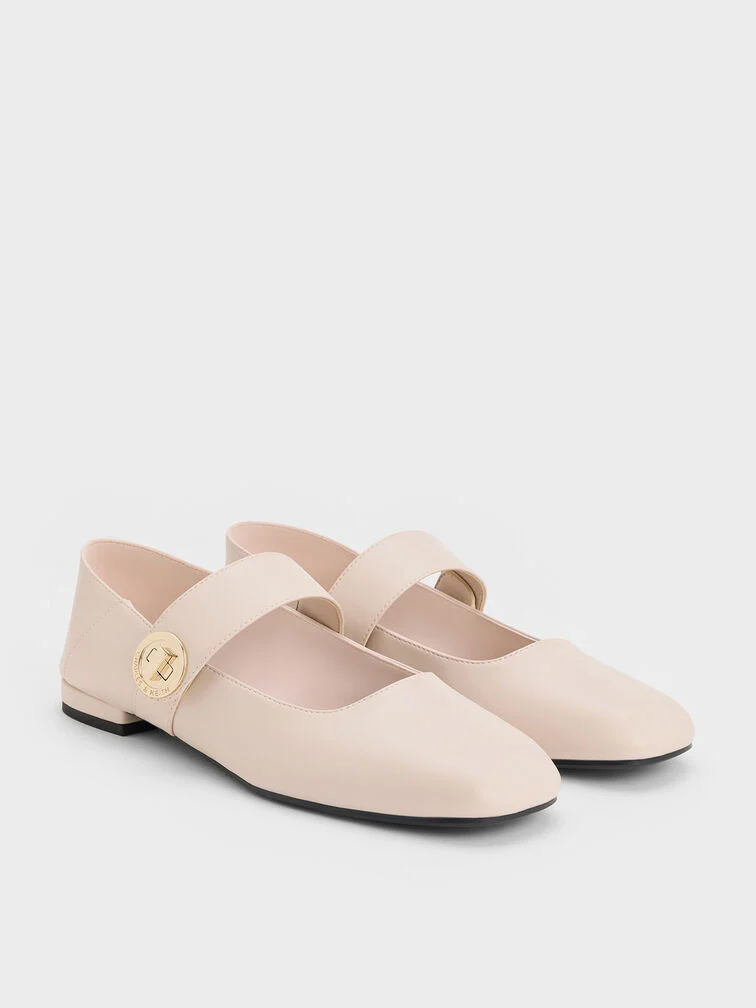30% OFF Yara Mary Jane Flats - Cream