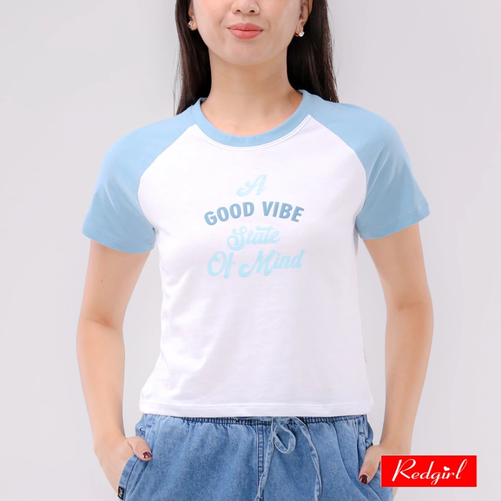 60% OFF Redgirl Short Slvs. Round Neck Basic Top RST12-0967 [Tops for women]