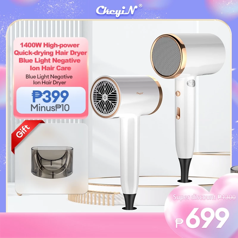 46% OFF CkeyiN High Power Hair Dryer Blue Light Travel Hair Blower Dryer Quick Drying CF072