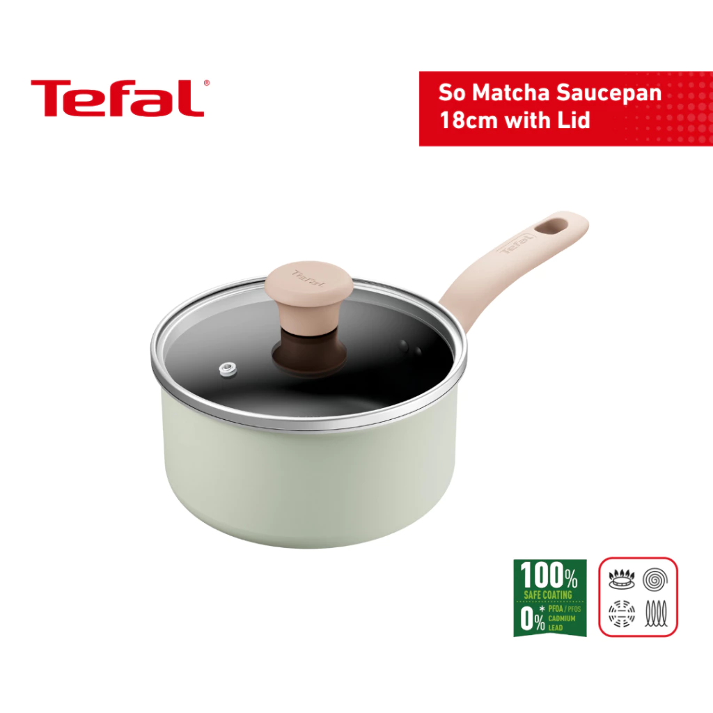 48% OFF Tefal So Matcha Saucepan 18cm + Lid Non stick,No.1 Cookware*, PFOA Free, 32K resistant