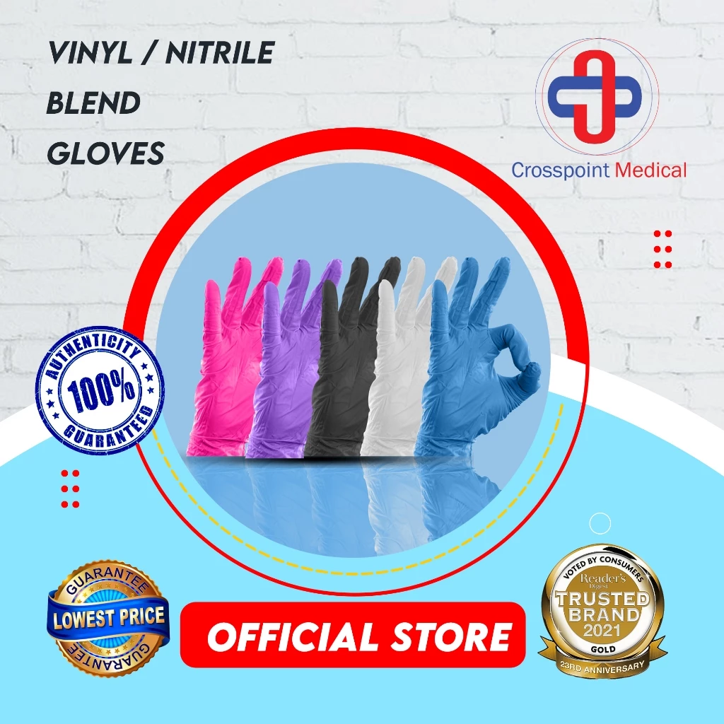 38% OFF Crosspoint Vinyl / Nitrile Blend Food Glove 100pcs / box