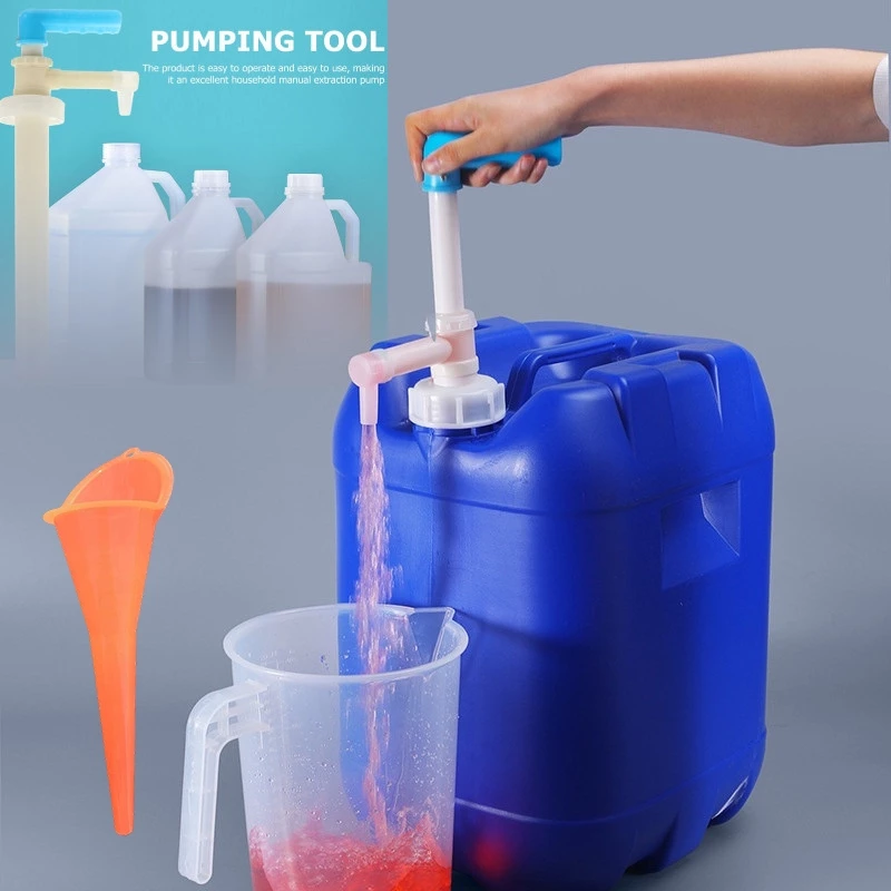 42% OFF 1PC Oil Pump Siphon Manual Transfer Gas Oil Plastic Liquid Oil Pump Corrosion Resisting with Longer Funnel