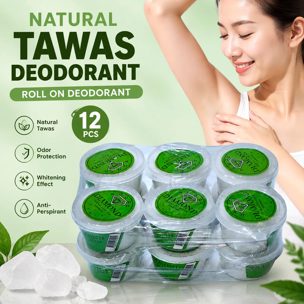 55% OFF 12pcs Natural Tawas Deodorant Roll On Spray Underarm Whitening Anti-Perspirant Odor Care