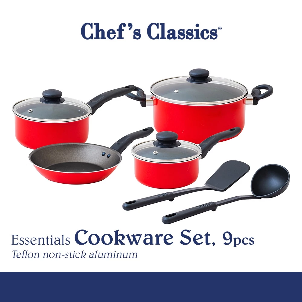 64% OFF Chef's Classics Essentials Non-Stick Cookware Set, 9pcs