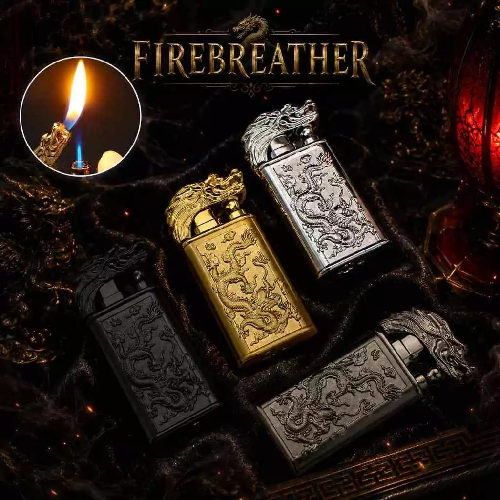 27% OFF [COD] Luxury Widproof Waterproof Outdoor Fire Starter with 3D Dragon Charm Refillable Gift for Men