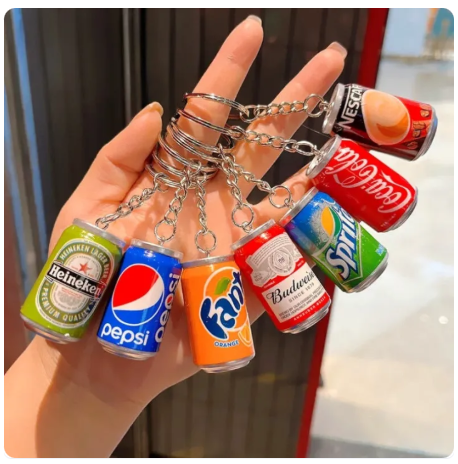 51% OFF FAMILIFE 1pc Creative Simulated Can Mini Drink Bottle Keychain Shape Keyring Backpack Ornament Decoration
