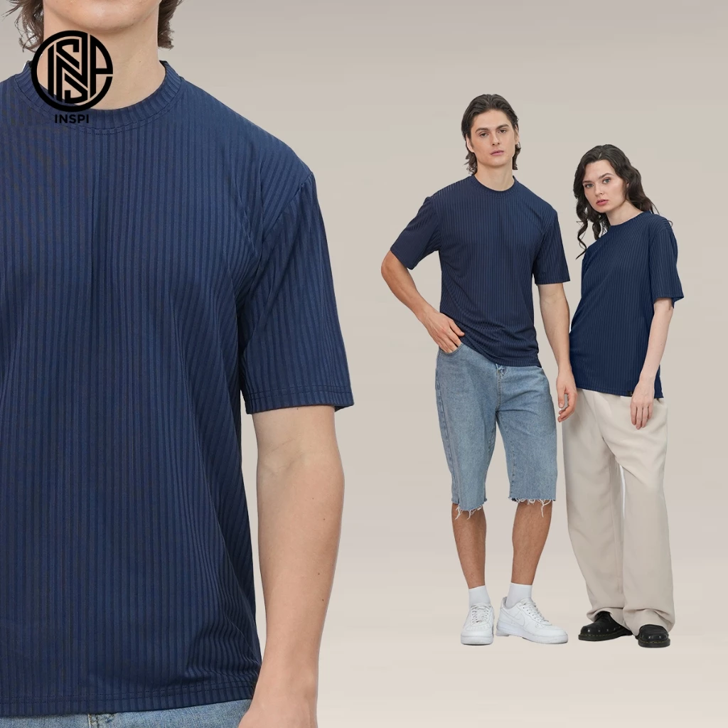 70% OFF INSPI Relaxed Ribbed Tshirt for Men and Woman Casual Knitted Lightweight Breathable Tops Collection