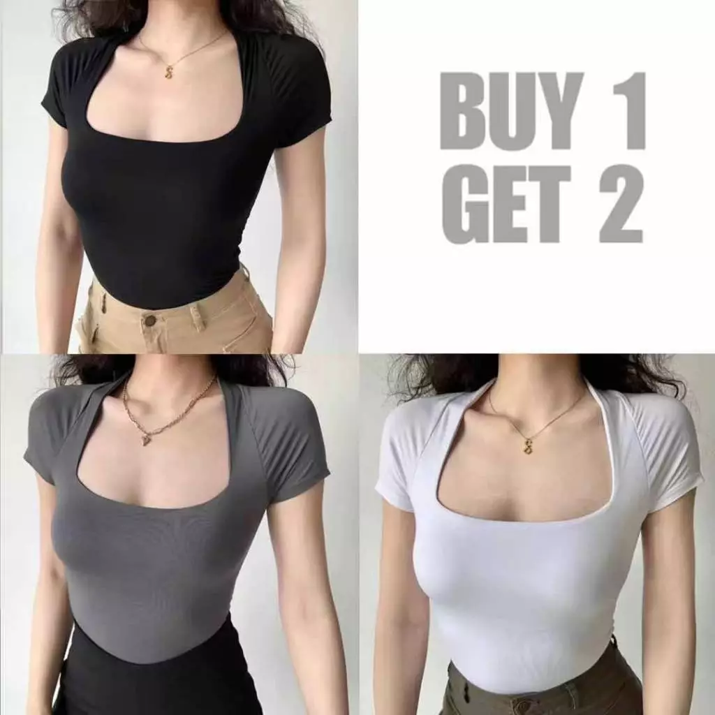 88% OFF Double lining Square Neck Basic trendy Womenswear Casual