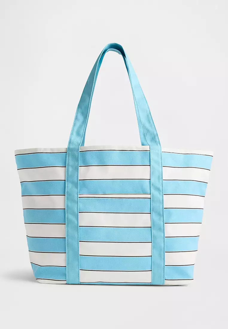 52% OFF Canvas Stripe Tote Bag