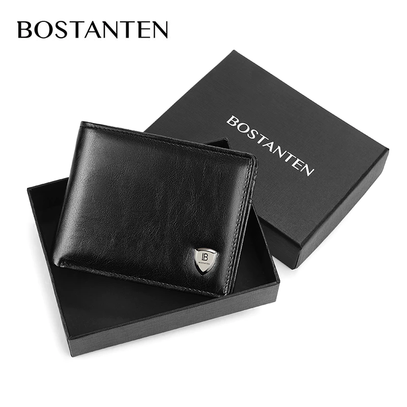 74% OFF Bostanten Men's Genuine Leather Wallet, with Original Zipper, Tri-fold Design, Comes with Box
