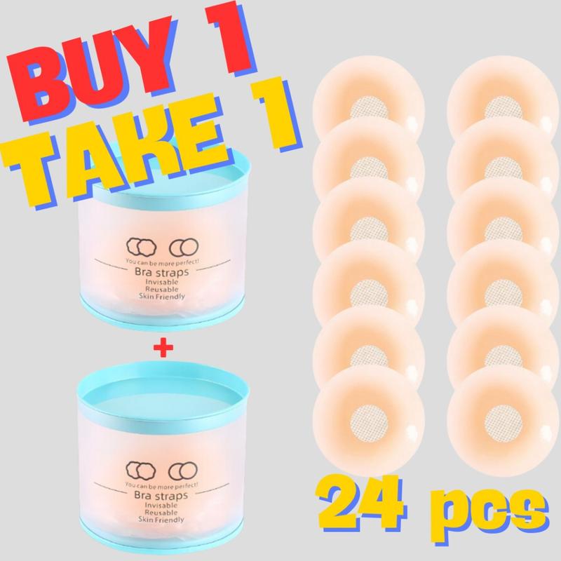 59% OFF BUY 1 TAKE 1 24pcs Nipple Tape with Box Reusable Adhesive Invisible Pasties Silicone Nipple Cover Washable NC-SET