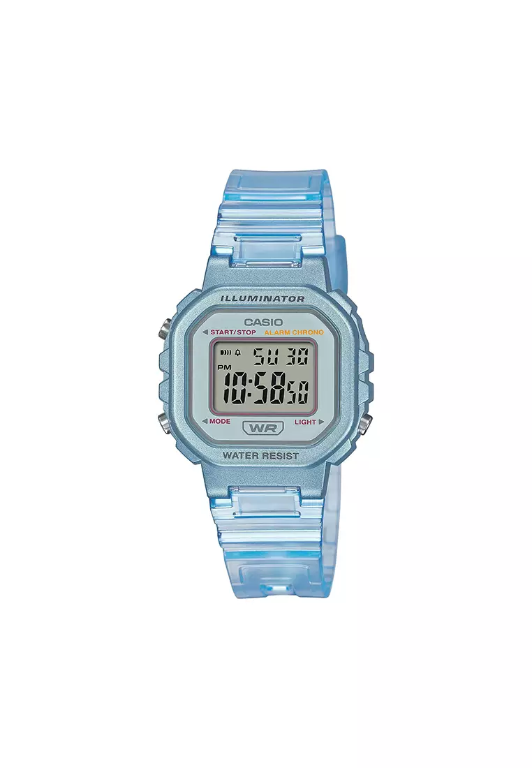 55% OFF Pop Series LA-20WHS-2A Kids Blue Transparent Resin Band Digital Watch