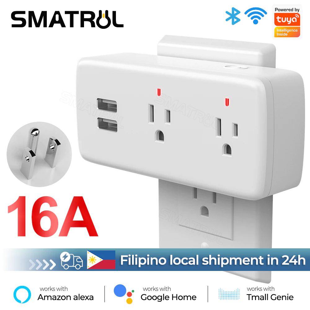 46% OFF SMATRUL Tuya Wifi Smart Usb Socket Power Strip 16a Us Plug Adapter Charging Port Timer Voice For Google Home Alexa Tmall