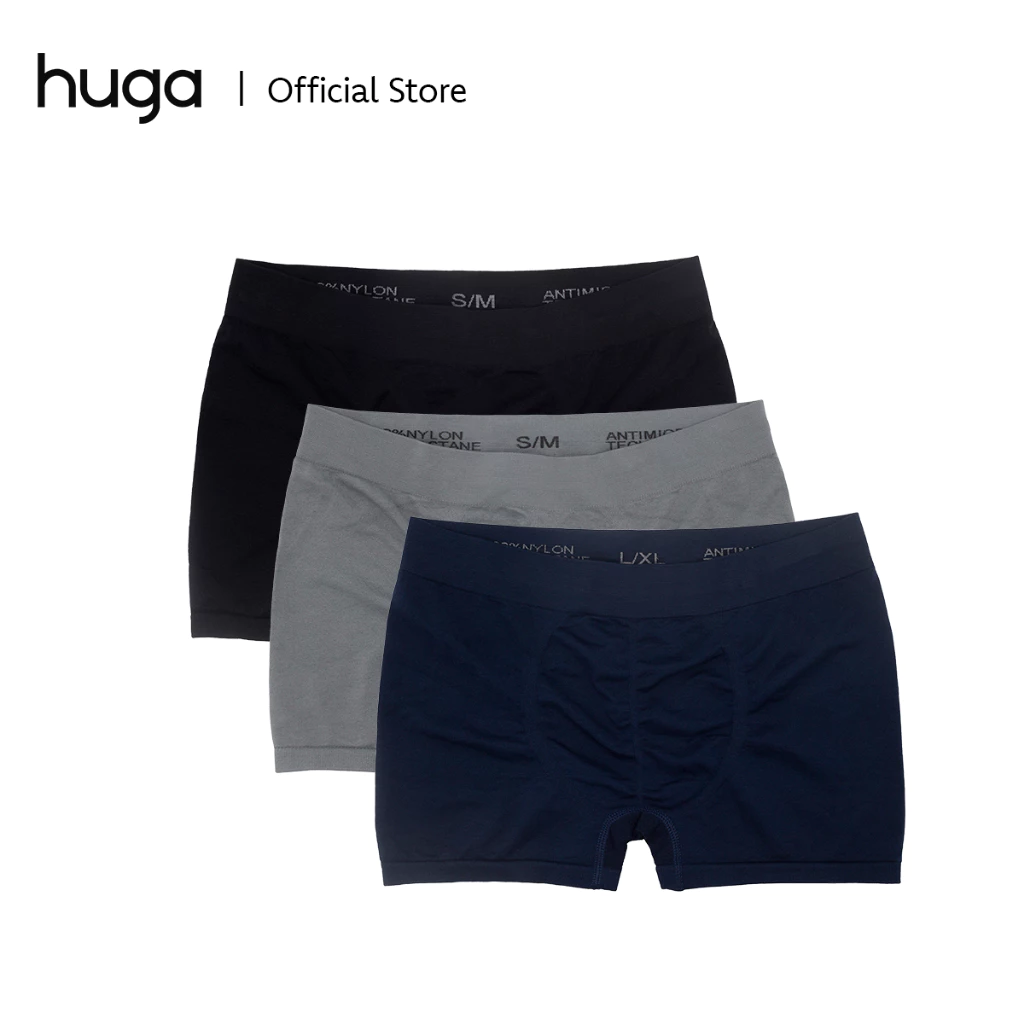 47% OFF 3 in 1 Pack Alpha Series PLAIN STYLE Mens Seamless Boxer Briefs With Anti Bacterial S-3XL Plus Size