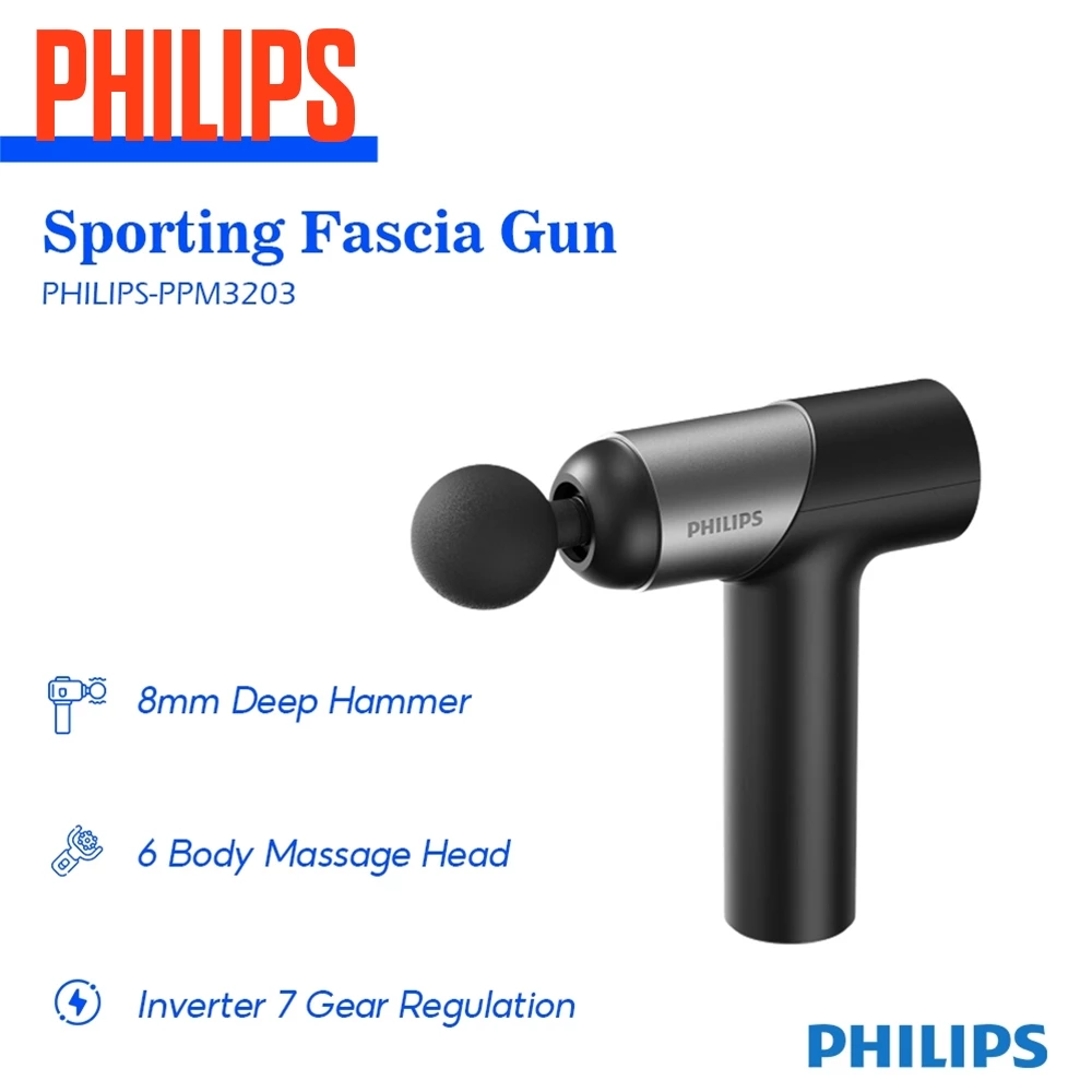 50% OFF Philips Muscle Relaxation Massager Vibration Fascial Gun Massage 7 Adjustable Speed 6 Heads