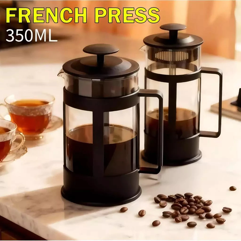 50% OFF 350ml French Press Coffee & Tea Maker- Espresso Kettle & Filter Coffee Grinder Gift Set