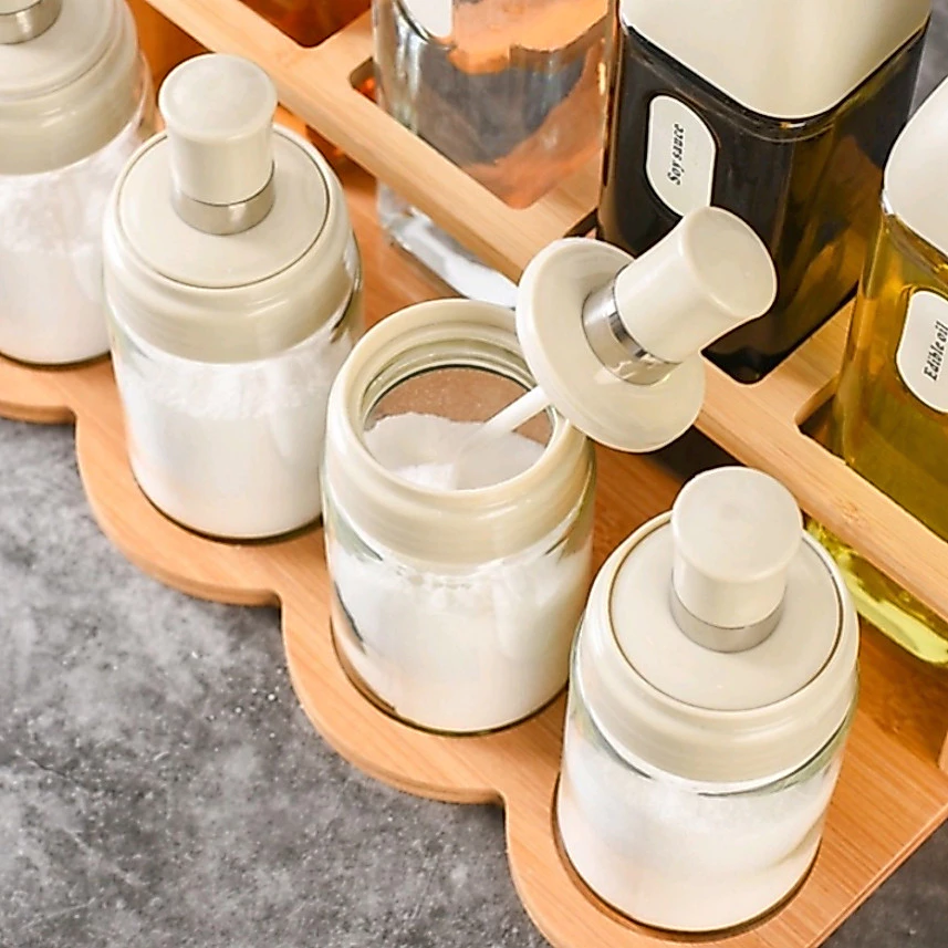 61% OFF ( 3 PCS ) Cream Thickening Glass Seasoning Bottle Kitchen Seasoning Pot Spice Bottle Seasoning Jars