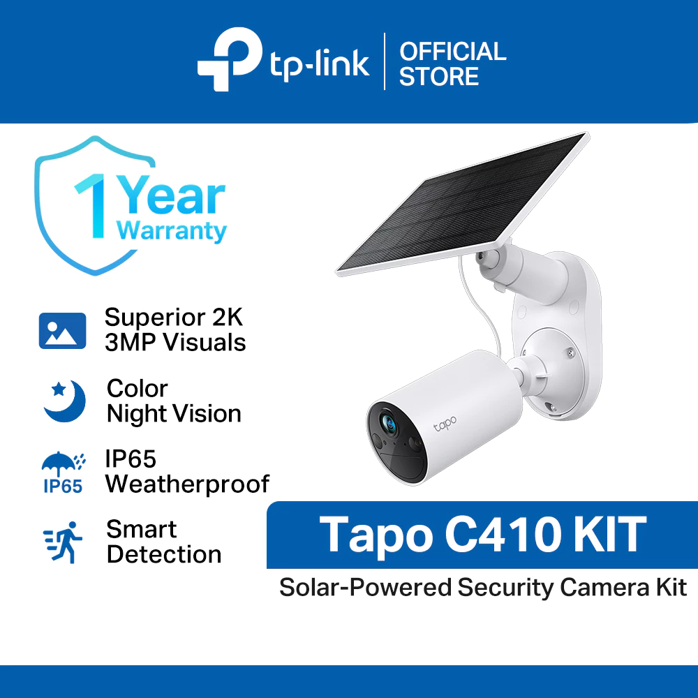 20% OFF TP-Link | Tapo | C410 KIT | Solar-Powered | Wi-Fi | CCTV | Outdoor | Security Camera | Weatherproof