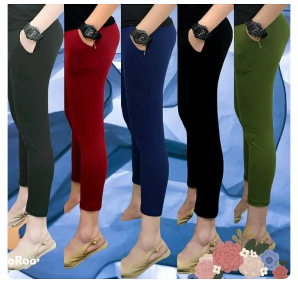 99% OFF PLAIN LEGGINGS WITH ONESIDE POCKET FIT S M L XL XXL