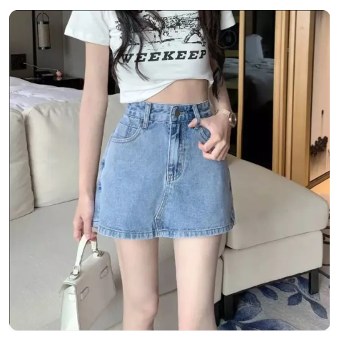 61% OFF Korean High Waist Denim Skirt Women Fashion A-line Mini Skirt Jeans Skort for Women SIZE XS-2XL #75