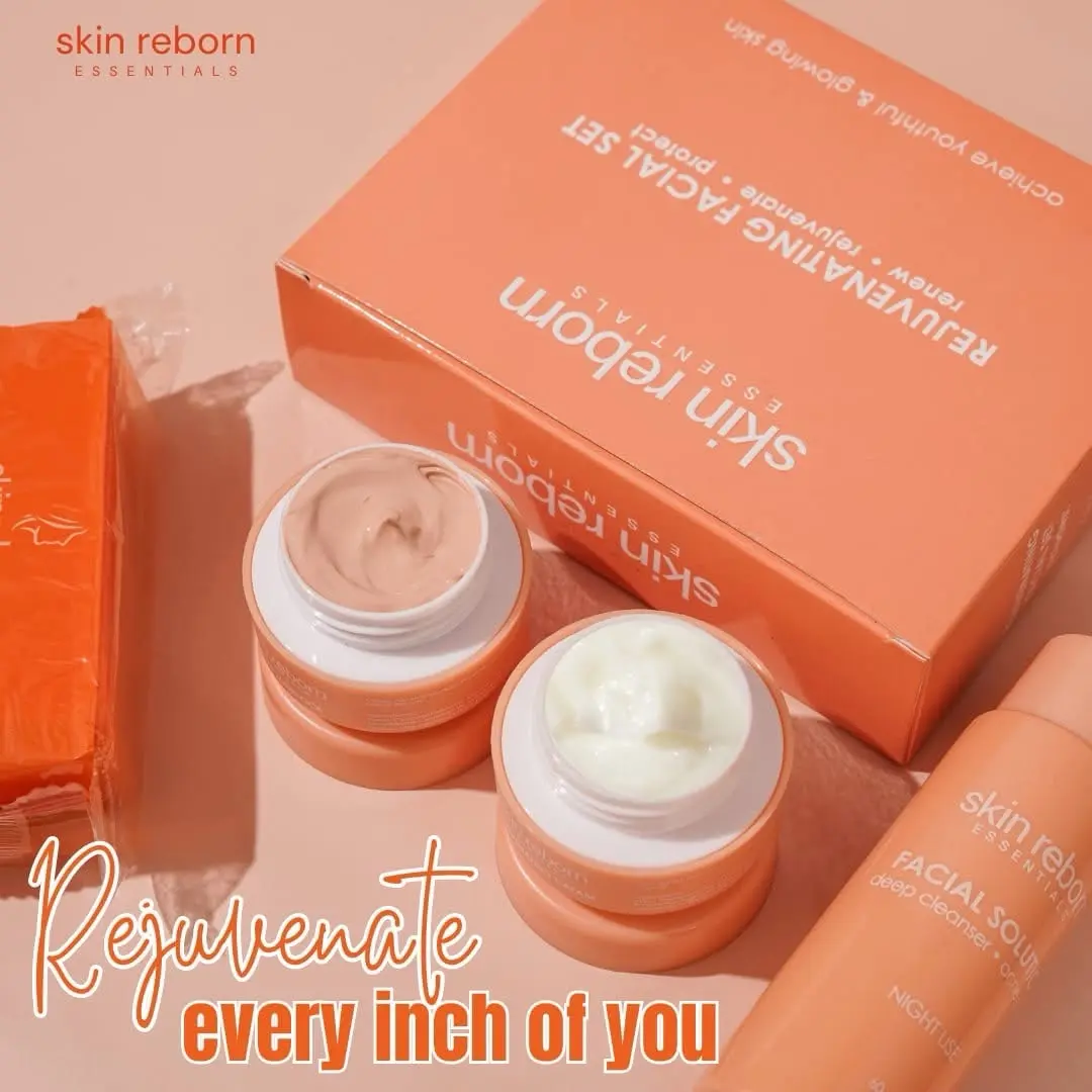 15% OFF Skin Reborn Essentials Rejuvenating Facial Set Renew Rejuvenate Protect Achieve Youthful and Glowing Skin  Soap Toner Sunblock Sunscreen Anti Aging Skincare Comfort Hydrate Exfoliator Moisturizer Radiant Gentle Moisture Smooth Tretinoin