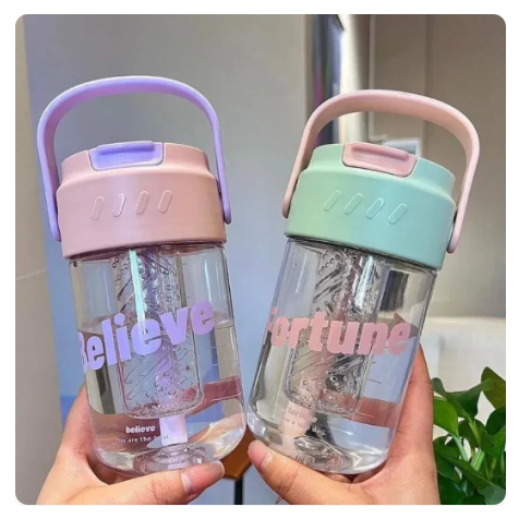 55% OFF 500ML Cute Children Water Bottle Student Water Bottle Straw Cup with Handle Portable High-Value Water Cup Cold Water Bottle Tumbler with Straw Clear Water Bottle Aesthetic Water Bottle Cute for School