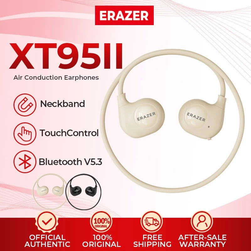 28% OFF ERAZER XT95 Max Air Conduction Earbuds True Wireless Neckband Bluetooth 5.3 Sports Earphone IPX5 Long Battery Headset with Mic