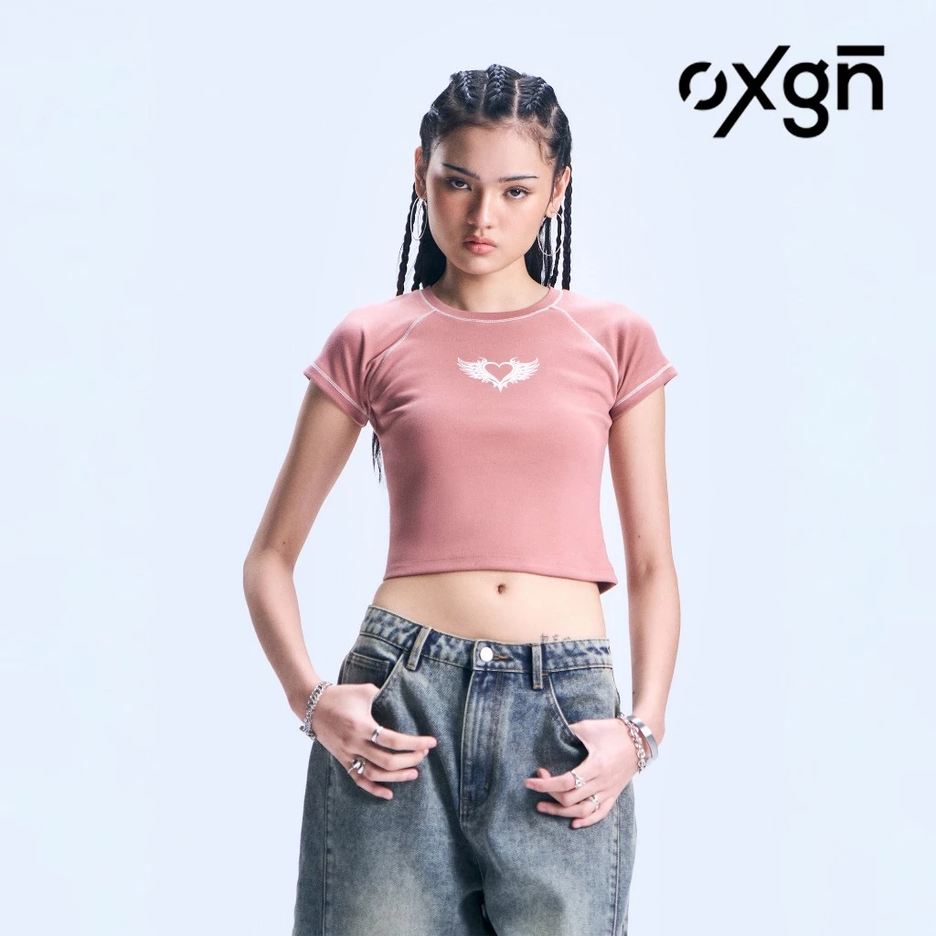 44% OFF OXGN Raglan Graphic Slim Cropped T-Shirt For Women