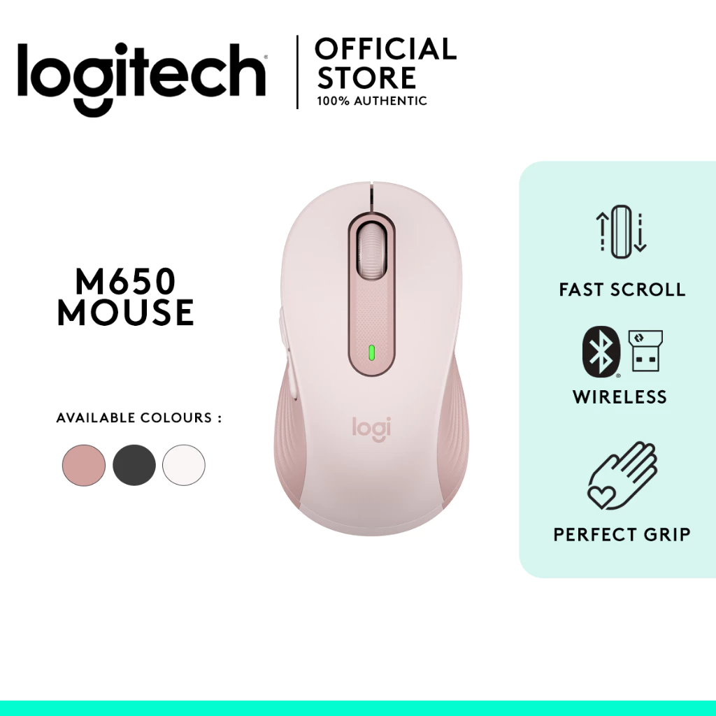 3% OFF Logitech Signature M650/M550 400-4000 DPI Silent Bluetooth Wireless USB Mouse