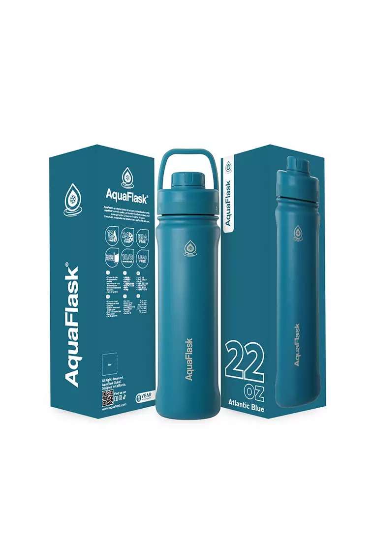 67% OFF 22oz Atlantic Blue New Sports Lid Bottle Wide Mouth Vacuum Insulated Stainless Steel Drinking Water Bottle