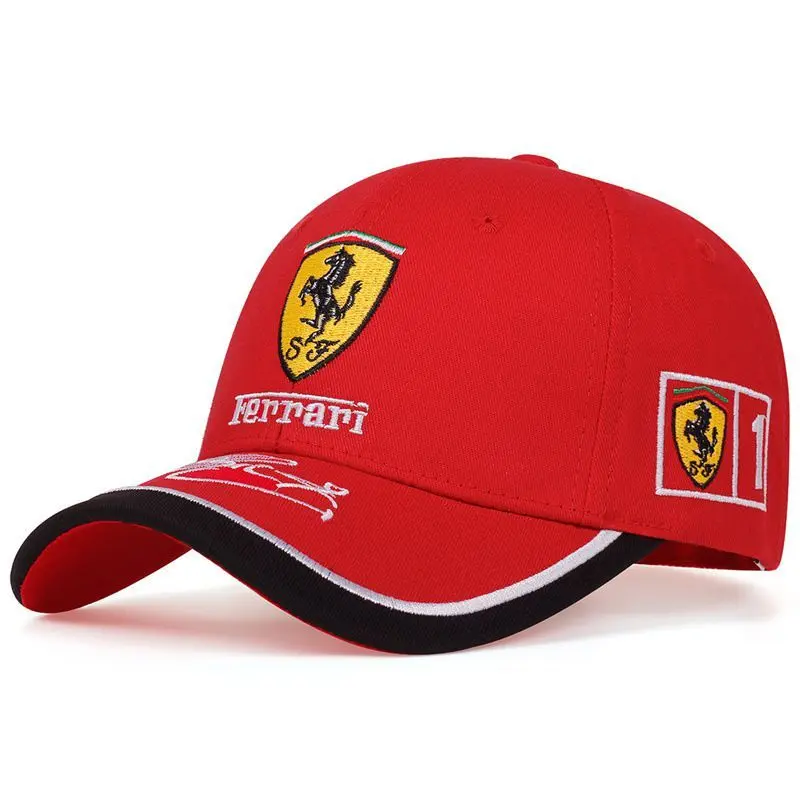 57% OFF Ferrari Racing Cap Washed Peaked Cap Couple Men and Women Casual Soft Top Sports Baseball Hat