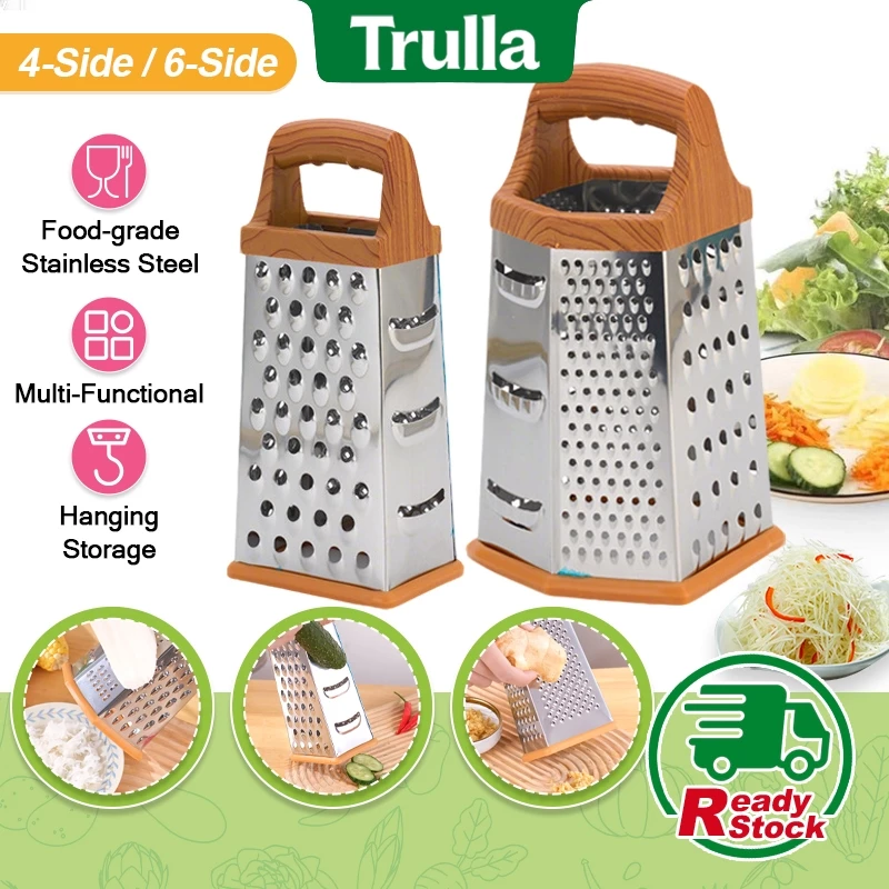 59% OFF [New Arrival] 6 in 1 Stainless Steel Food Grater Slicer Multi Functional Kitchen Tool for Vegetable Fruit Cheese Ginger