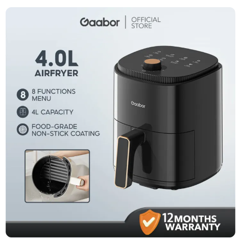 28% OFF [Updated Version] Gaabor Air Fryer Household Multi-functional 8 Menus Oil-Free Healthy Cooking Air Fryers Cooker 4L
