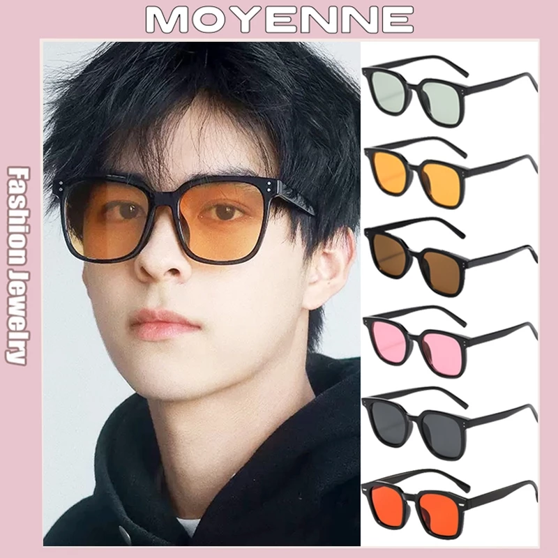 21% OFF *Ready Stock* UV Protection Brown Lens Sunglasses Unisex Vintage Style Square Frame Eyewear pink