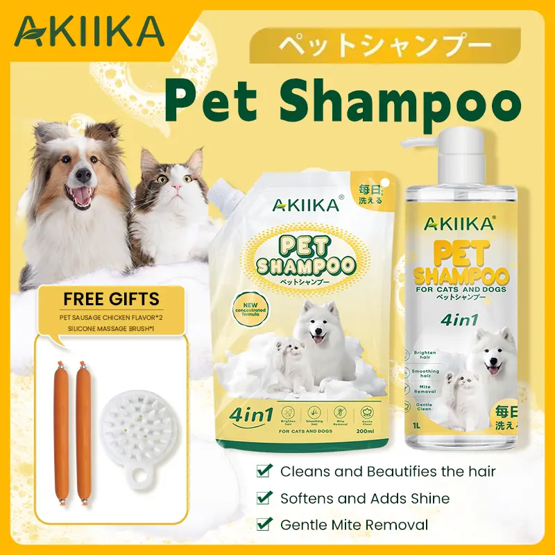 53% OFF AKIIKA Extra Large 1L Pet Shampoo 4 in 1 for  Dogs and Cats Mild Shampoo Make Hair Soft and Shine Eliminate OdorLeaving Pet Fresh and CleanDeodorized, Conditions and Moisturize Skin Keep Pet Happy After Bath