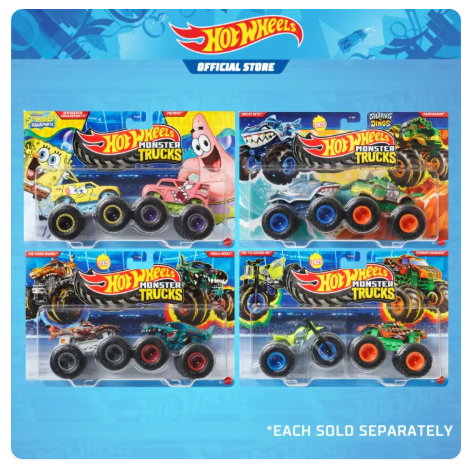 25% OFF Hot Wheels Monster Trucks 1:64 Scale Die-Cast Vehicle with Crushed Car (Case 978V)