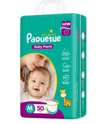 56% OFF New Unisex Baby Pull-Up Pants or Tape Diapers M/L/XXL/XXXL Sizes 50PCS with Breathable Triple Layer Protection for 9-25KG
