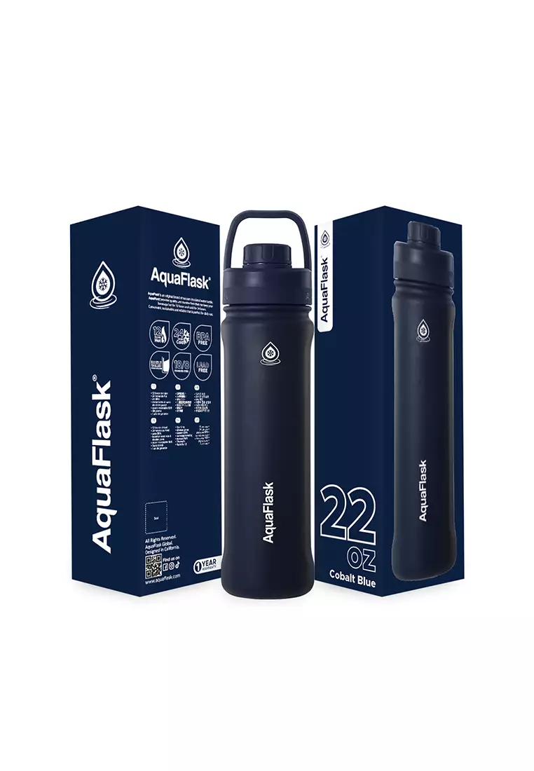 67% OFF 22oz Cobalt Blue New Sports Lid Bottle Wide Mouth Vacuum Insulated Stainless Steel Drinking Water Bottle