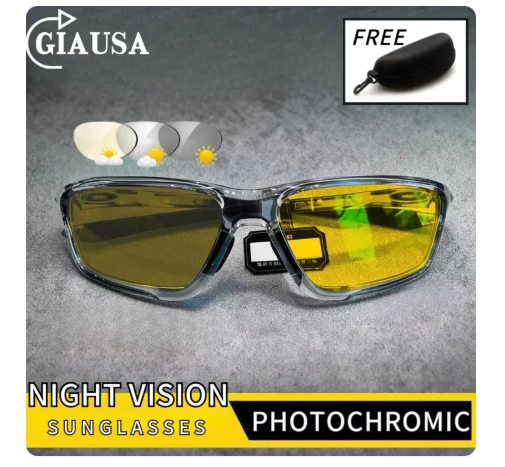 51% OFF Photochromic Night Vision Sun Glasses Auto Tinting Day and Night Vision Enhancer Driving Cycling Anti Glare Shades Unisex Goggles with Color Changing Lenses Yellow Bike Eyeglasses S1116-3