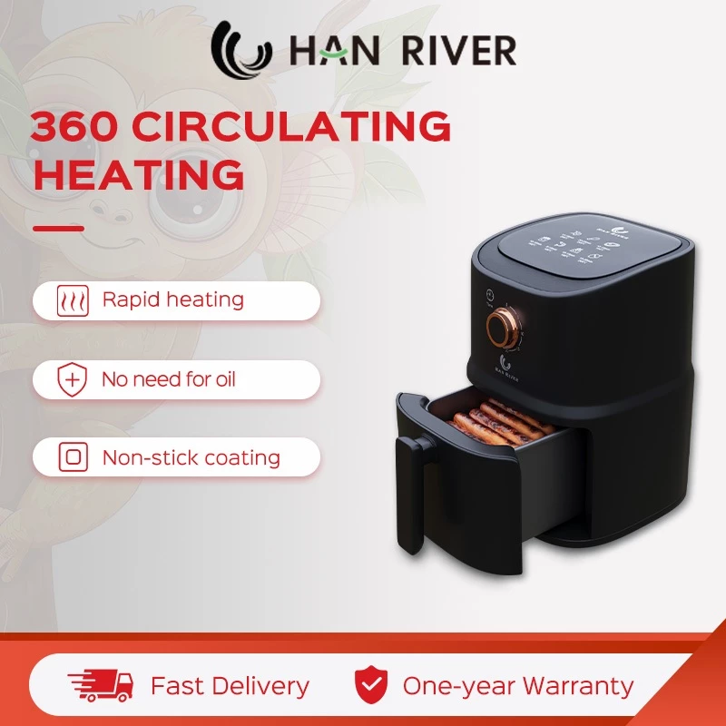 52% OFF HAN RIVER Air Fryer Multi-functional Oil Free Non Stick 3.5L Black&White&Pink&Green 800W