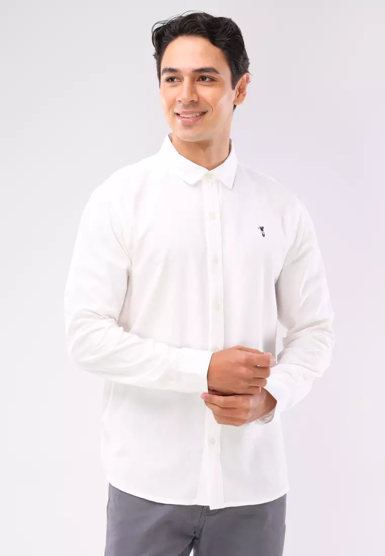 50% OFF Woven Polo Long Sleeve