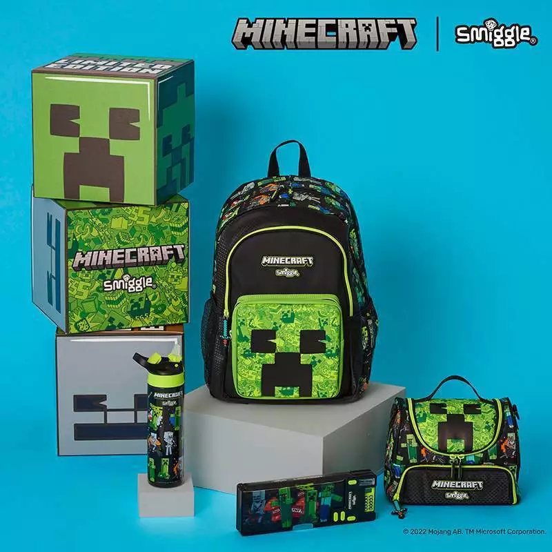 17% OFF New Smiggle MINICRAFT children's classic backpack children's backpack withflash wheels and lever