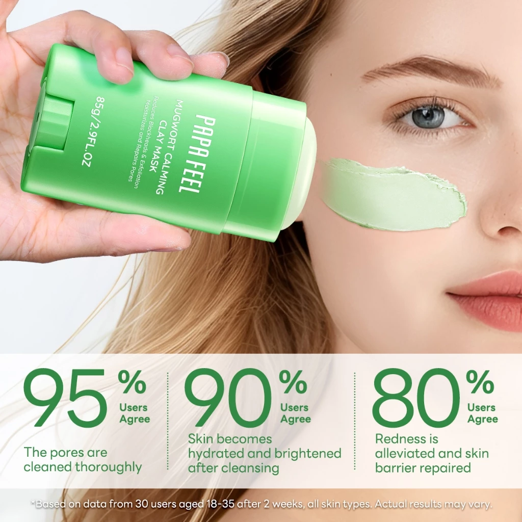 65% OFF PAPA FEEL Mugwort Green Mask Stick 85g | Blackheads Removal | Anti Acne | Clay Stick Face Mask Skin Care Clay Mask